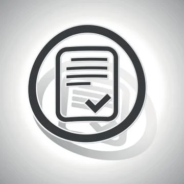 Approved document sign sticker, curved Stock Illustration