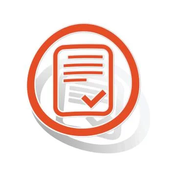 Approved document sign sticker, orange Stock Illustration