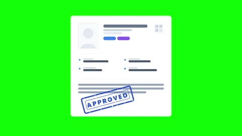 Approved document stamp animation on digital form interface for business ve.. Stock Footage 344851624