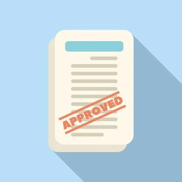 Approved document with stamp showing agreement for business project Stock Illustration