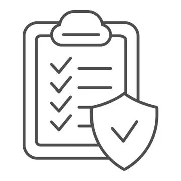 Approved document thin line icon. Checkboard vector illustration isolated on Illustrazione stock