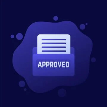 Approved documents in a folder icon, vector design Stock Illustration