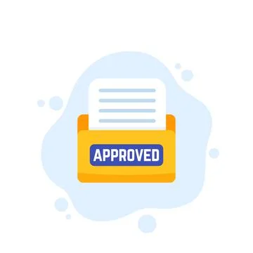 Approved documents, folder vector icon Illustrazione stock