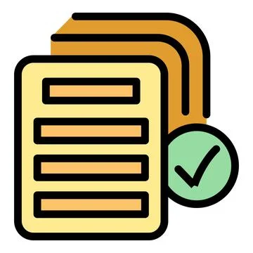 Approved documents icon vector flat Stock Illustration