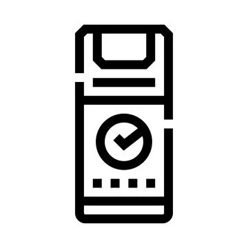 Approved electronic ticket icon for event access Stock Illustration
