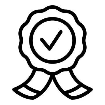 Approved emblem icon outline vector. Money report Illustrazione stock
