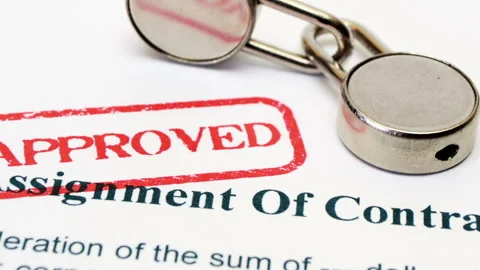 Approved Financial Contract with locks for Savings and Loan Concept Stock Footage 339975765