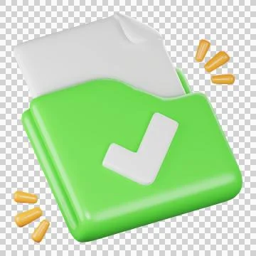 Approved folder 3d icon illustration Stock Illustration