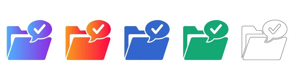 Approved Folder Icon Set イラスト素材