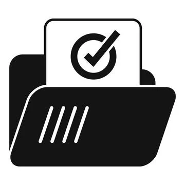 Approved folder icon simple vector. Complete work Stock Illustration