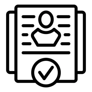 Approved form icon outline vector. Loan credit Illustrazione stock