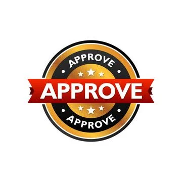 Approved gold vector stamp isolated on white background Stock Illustration