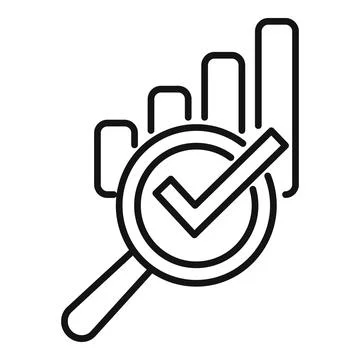Approved graph idea icon outline vector. Business customer Illustrazione stock