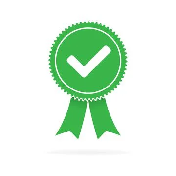 Approved green flat icon on white background, Vector illustration Stock Illustration