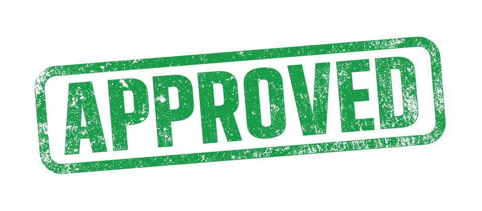 Approved green ink stamp Stock Illustration