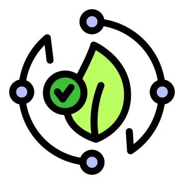Approved green leaf cycle representing eco friendly product Stock Illustration