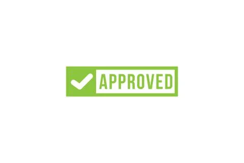 Approved green sign vector illustration Stock Illustration
