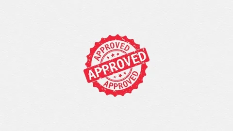 Approved grunge retro red isolated stamp on white background Stock Footage 341364726