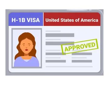 Approved h 1b visa application for the united states of america Illustrazione stock