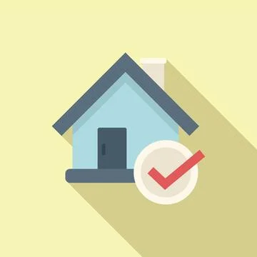 Approved house collateral icon flat vector. Finance service Illustrazione stock