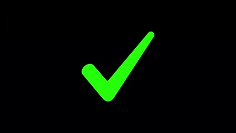 Approved icon check mark symbol transparent background. Video stock 311406922