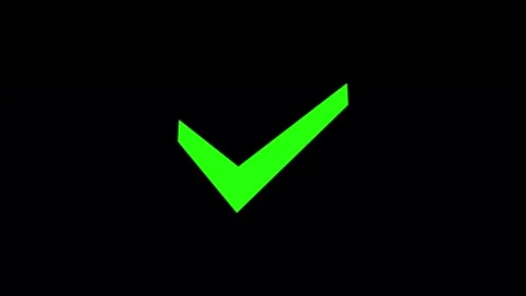 Approved icon check mark symbol transparent background. Video stock 311407007
