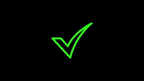 Approved icon check mark symbol transparent background. Video stock 311407024