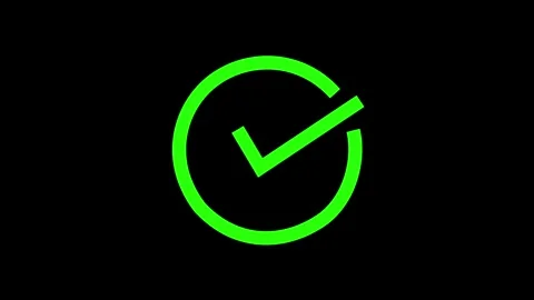 Approved icon check mark symbol transparent background. Video stock 311407101
