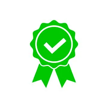 Approved icon in flat style Certified medal symbol Stock Illustration