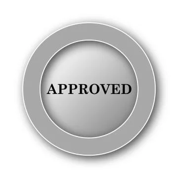 Approved icon. Internet button on white background.. Stock Illustration