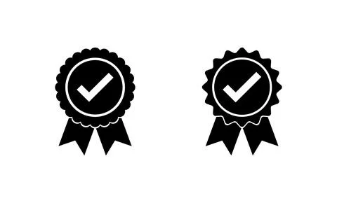 Approved icon vector. Certified Medal Icon Stock Illustration