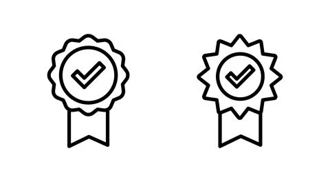 Approved icon vector. Certified Medal Icon Stock Illustration