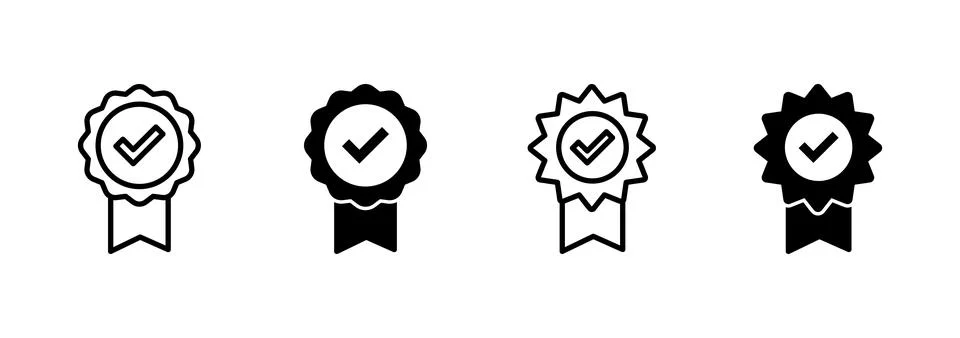 Approved icon vector. Certified Medal Icon Stock Illustration