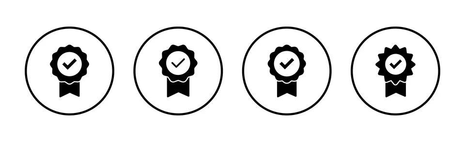 Approved icon vector. Certified Medal Icon Stock Illustration