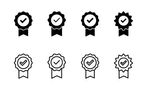 Approved icon vector. Certified Medal Icon Stock Illustration