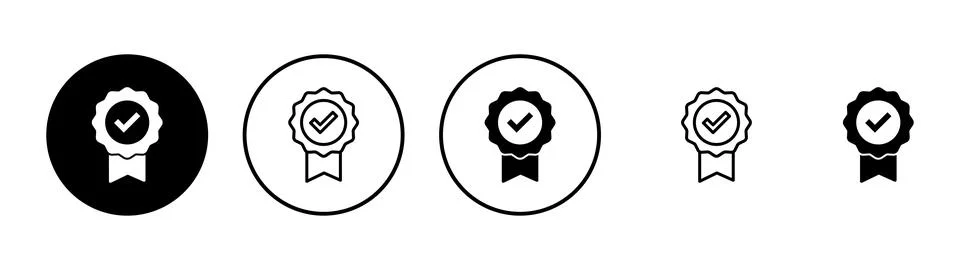 Approved icon vector. Certified Medal Icon Stock Illustration