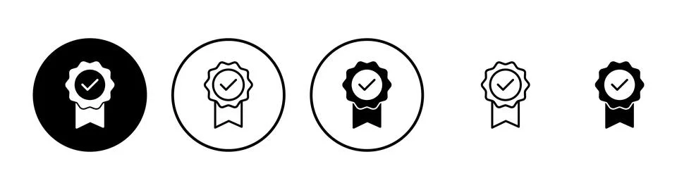 Approved icon vector. Certified Medal Icon Stock Illustration