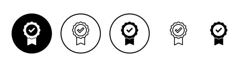 Approved icon vector. Certified Medal Icon Illustrazione stock
