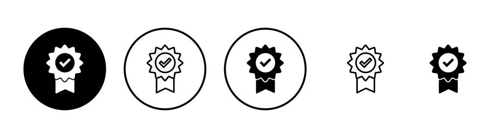 Approved icon vector. Certified Medal Icon Illustrazione stock