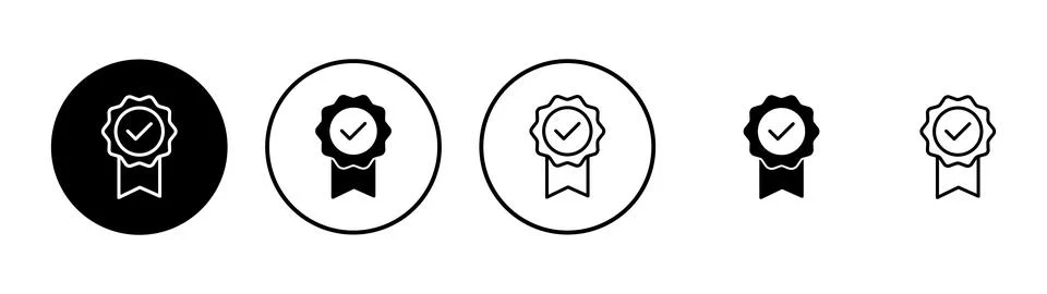 Approved icon vector. Certified Medal Icon Stock Illustration