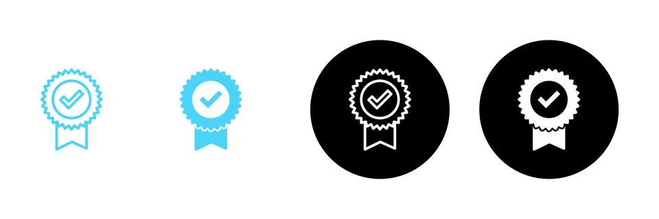 Approved icon vector. Certified Medal Icon Stock Illustration