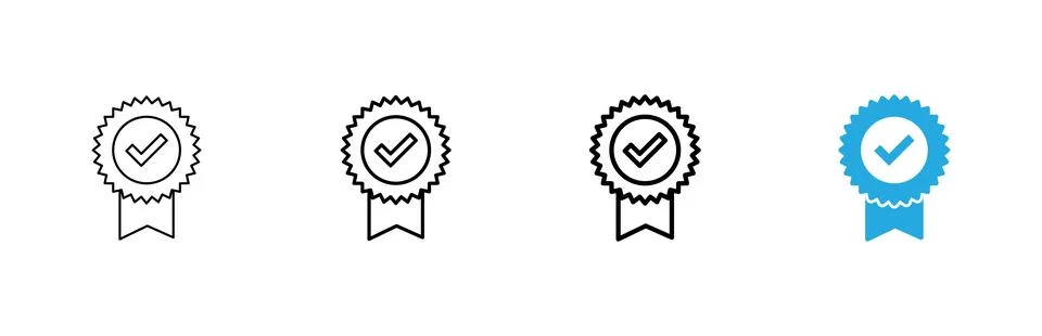 Approved icon vector. Certified Medal Icon Stock Illustration