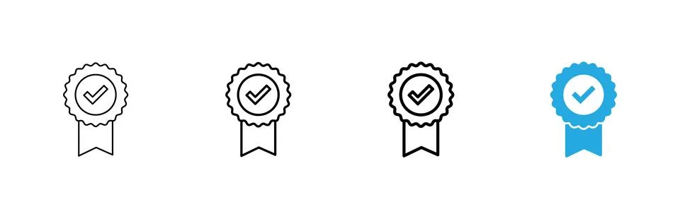 Approved icon vector. Certified Medal Icon Stock Illustration