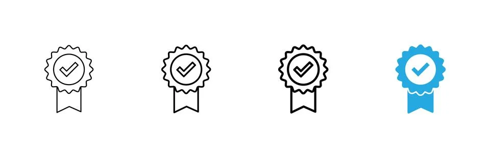 Approved icon vector. Certified Medal Icon Ilustración de archivo