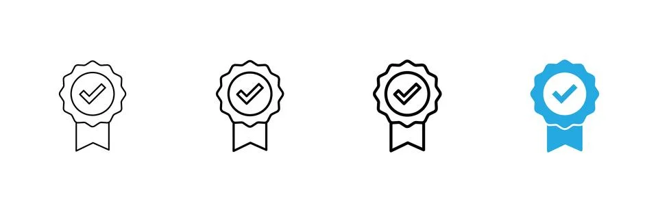 Approved icon vector. Certified Medal Icon Stock Illustration