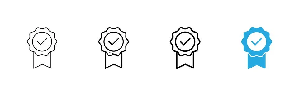 Approved icon vector. Certified Medal Icon Stock Illustration