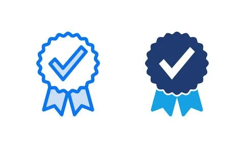 Approved icon vector illustration. Certified Medal Icon. check mark Stock Illustration