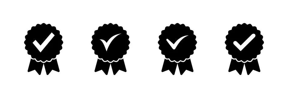 Approved icon vector illustration. Certified Medal Icon. check mark Stock Illustration