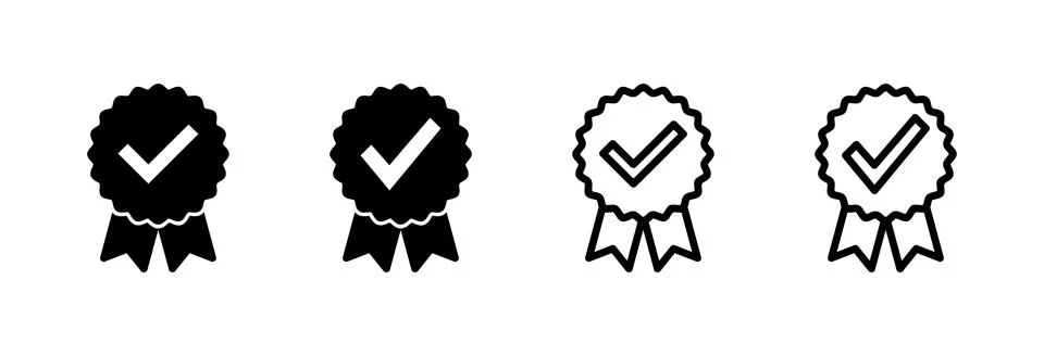 Approved icon vector illustration. Certified Medal Icon. check mark Stock Illustration