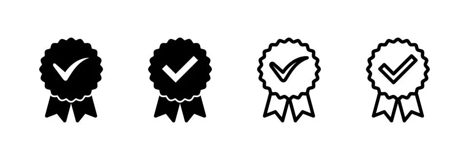 Approved icon vector illustration. Certified Medal Icon. check mark Stock Illustration